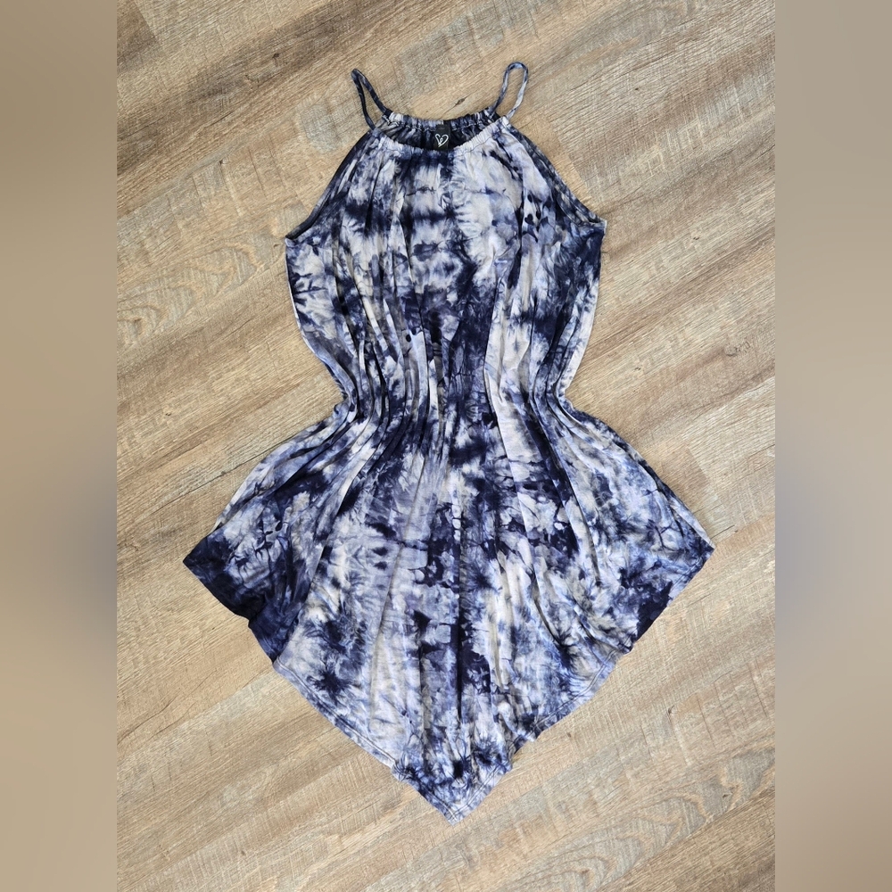 Blue & White Tie-Dye Dress